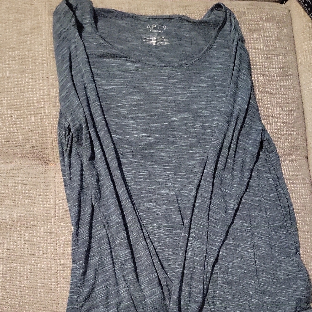 Apt. 9 Women's Long Sleeve Heathered Charcoal Gray Tunic